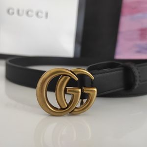 Gucci women thin belt GG buckle